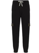 78 Stitches Contrast-strap Track Pants - Black