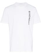 Givenchy Vertical Logo Print Cotton T Shirt - White