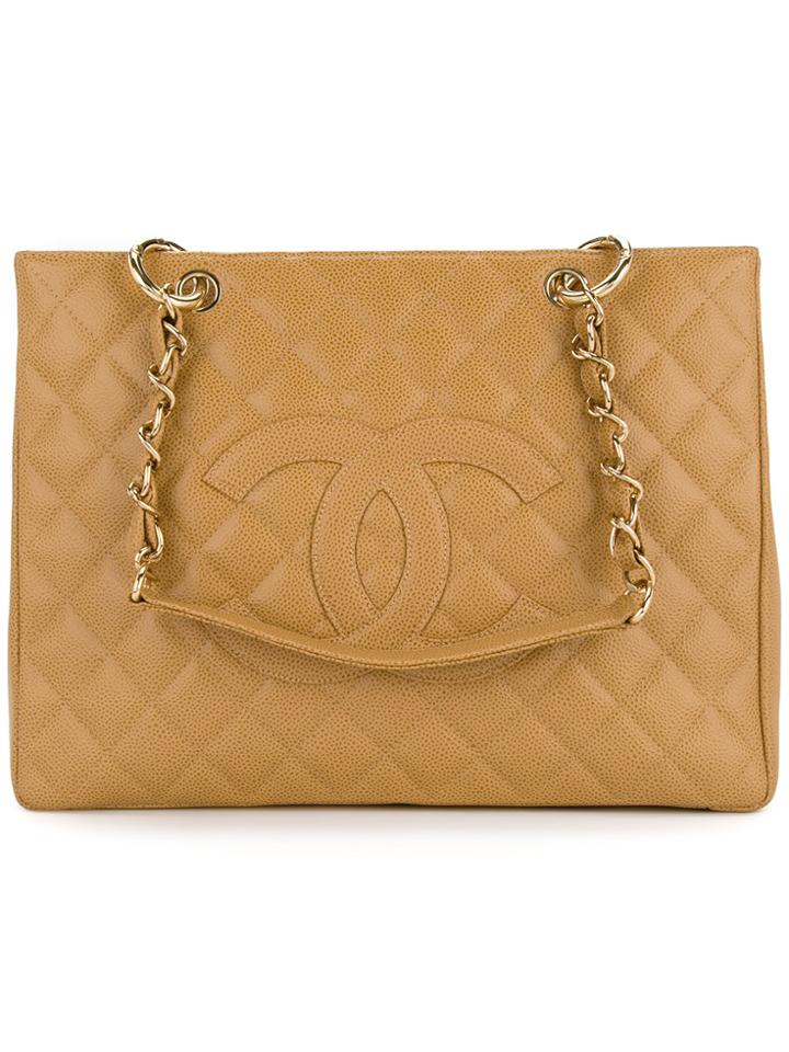 Chanel Vintage Logo Shoulder Bag - Nude & Neutrals