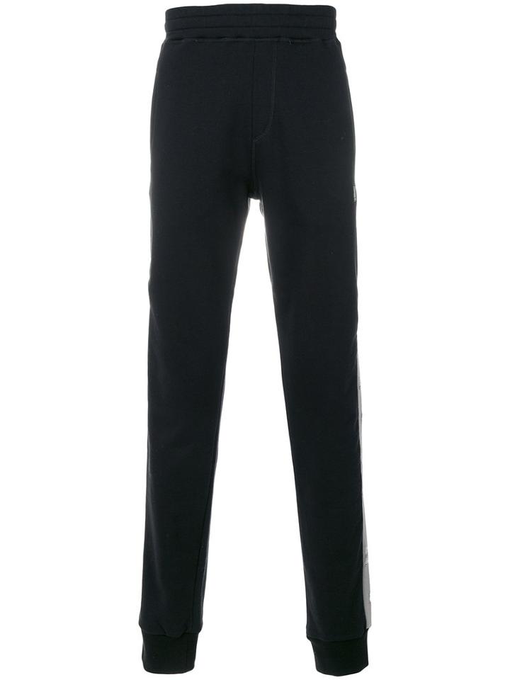Lanvin - Distressed Side Stripe Joggers - Men - Cotton - M, Black, Cotton