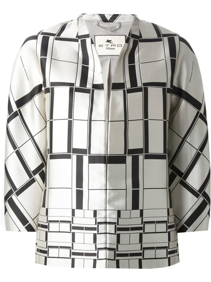 Etro Square Print Jacket - Grey