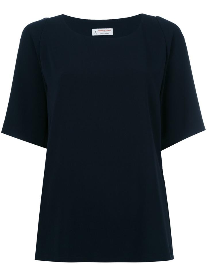 Alberto Biani Raglan Sleeve T-shirt, Women's, Size: 40, Blue, Triacetate/polyester