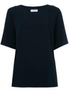 Alberto Biani Raglan Sleeve T-shirt, Women's, Size: 40, Blue, Triacetate/polyester