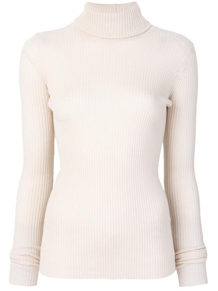 Nude Roll Neck Knitted Top - Nude & Neutrals