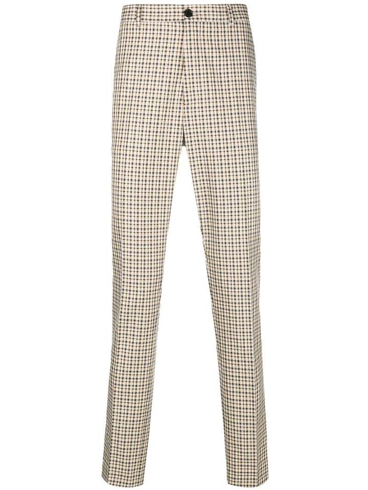 Kenzo Checkered Print Tailored Trousers - Neutrals