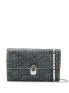 Moreau Foldover Logo Print Shoulder Bag - Black