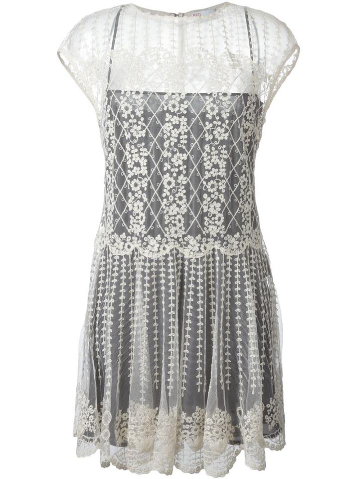 Red Valentino Sheer Embroidered Mini Dress