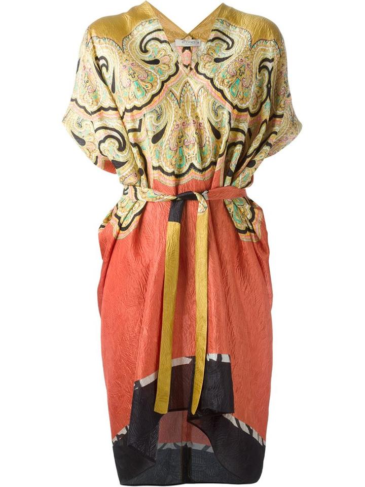 Etro Belted Paisley Print Dress
