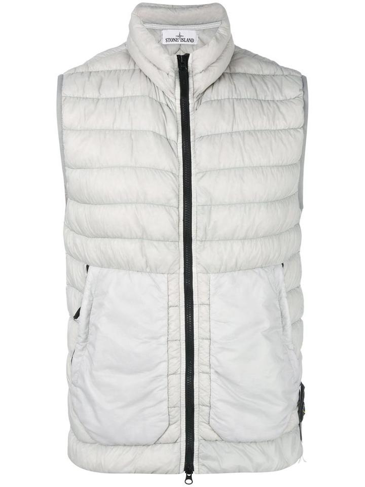 Stone Island Padded Gilet, Men's, Size: Xxl, Grey, Polyester/polyamide/polyurethane Resin/duck Feathers