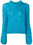 Ganni Long Sleeve Jumper, Women's, Size: Small, Blue, Mohair/wool