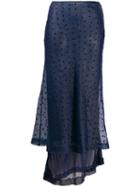 Comme Des Garçons Pre-owned 1990's Layered Polka-dot Skirt - Blue