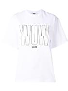 Msgm Oversized 'wow' T-shirt - White