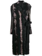 Masnada Side Tie Long Coat - Black