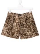 Monnalisa Teen Leopard Print Shorts - Brown