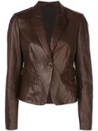 Brunello Cucinelli Leather Blazer - Brown