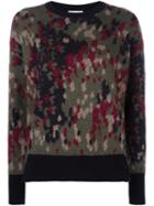 Moncler Patterned Knit Sweater, Women's, Size: Xs, Green, Polyester/mohair/wool/virgin Wool