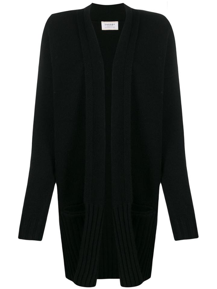 Snobby Sheep Ribbed Hem Cardigan - Black