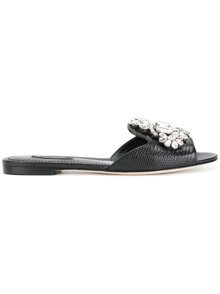 Dolce & Gabbana Bianca Embellished Sandals - Black