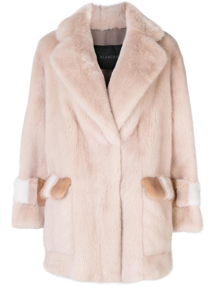 Blancha Boxy Mink Fur Coat - Grey