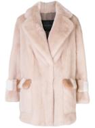 Blancha Boxy Mink Fur Coat - Grey