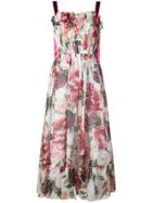 Dolce & Gabbana Flared Floral Dress - White