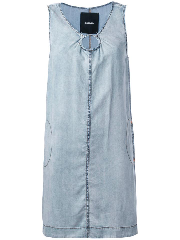 Diesel - Ring Detail Dress - Women - Lyocell - S, Blue, Lyocell