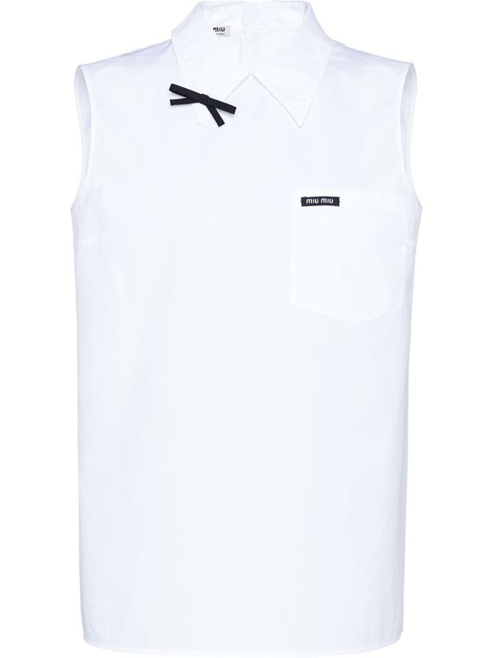 Miu Miu Bow Detail Blouse - White
