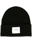 Stampd Logo Patch Beanie Hat, Men's, Black, Wool