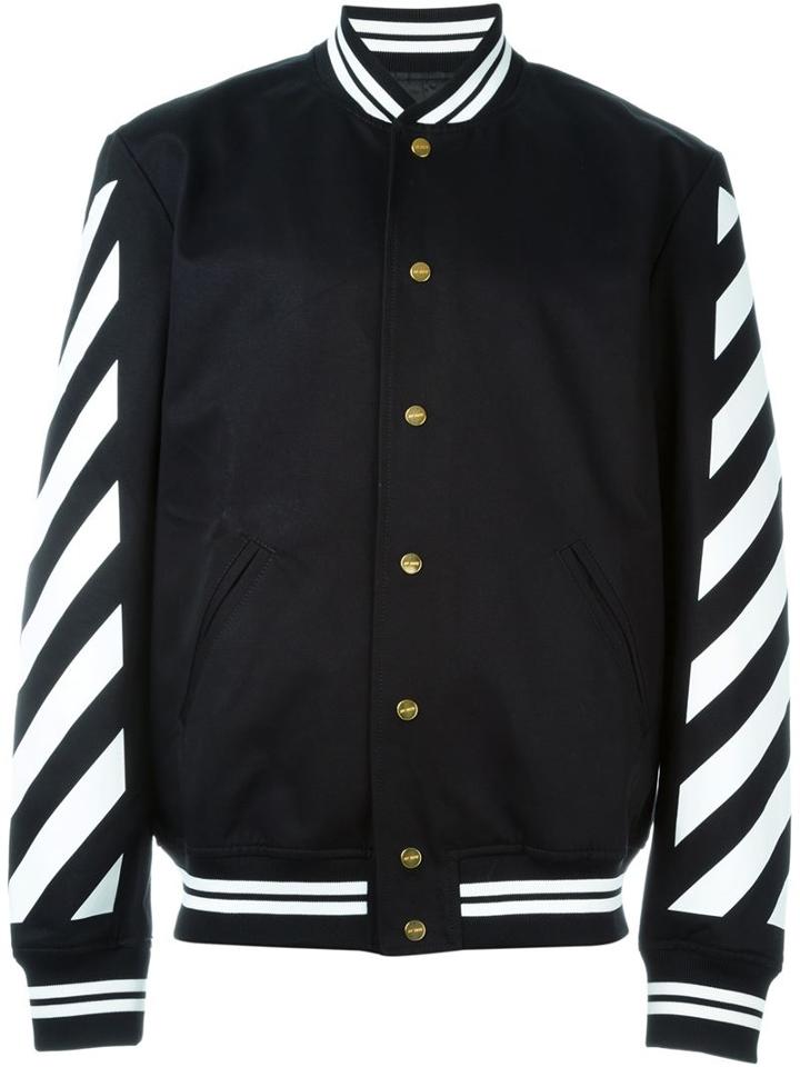 Off-white Striped Varsity Bomber Jacket