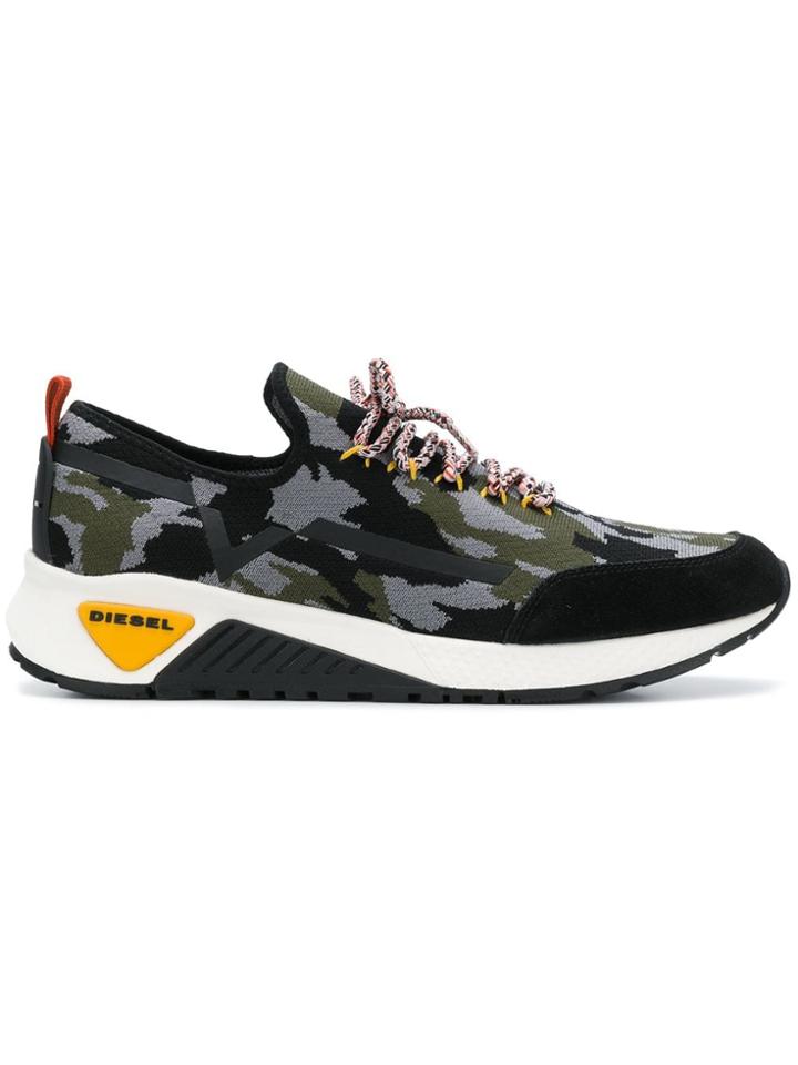 Diesel Camouflage Scuba Sneakers - Black