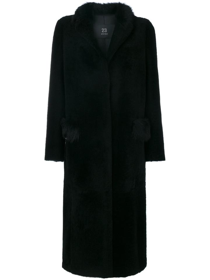 23 Out Of Rules Coat With Fur Collar - Black