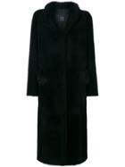 23 Out Of Rules Coat With Fur Collar - Black