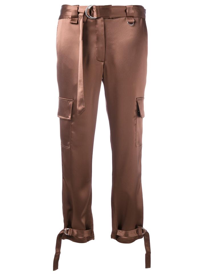 Zoe Jordan - Mutara Cropped Trousers - Women - Acetate/viscose - 10, Brown, Acetate/viscose