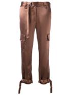 Zoe Jordan - Mutara Cropped Trousers - Women - Acetate/viscose - 10, Brown, Acetate/viscose