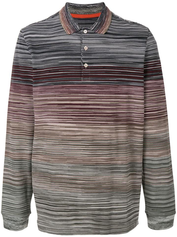 Missoni Striped Colour Block Polo Shirt - Black