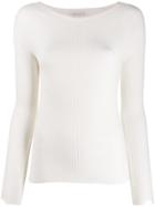 Stefano Mortari Ribbed Knit Long-sleeve Top - White