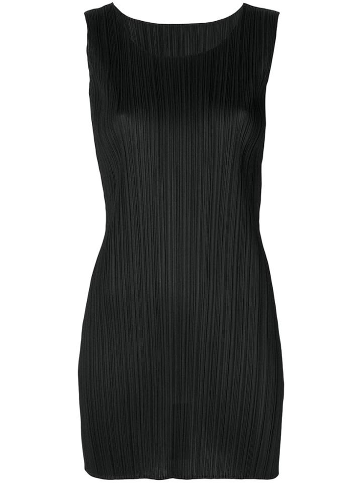 Pleats Please By Issey Miyake Long Pleated Vest - Black