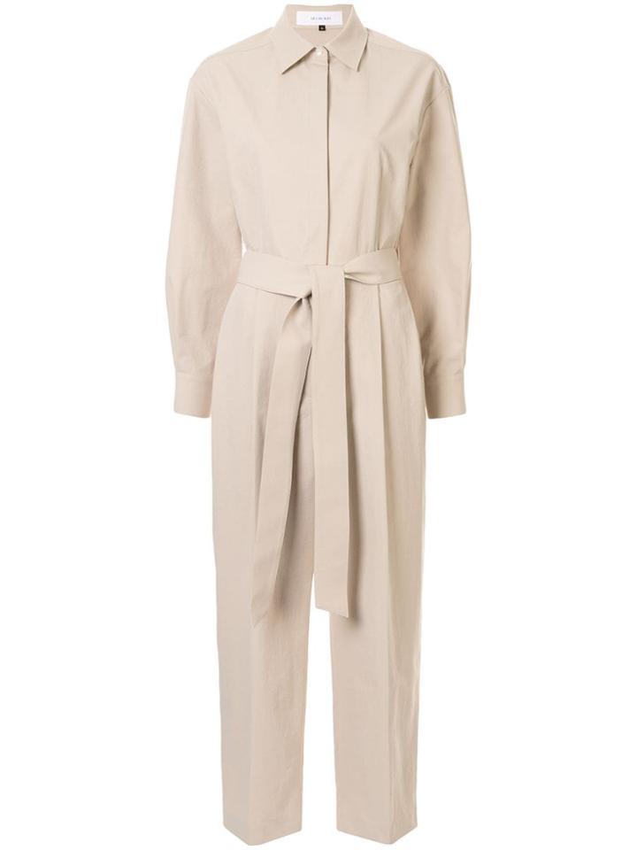 Le Ciel Bleu Tapered-leg Belted Jumpsuit - Brown