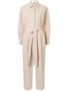 Le Ciel Bleu Tapered-leg Belted Jumpsuit - Brown