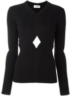 Courrèges Cut-off Detail Knit Blouse, Women's, Size: 1, Black, Merino/polyamide/spandex/elastane