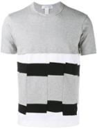 Comme Des Garçons Shirt Panelled Colour Block T-shirt, Men's, Size: Large, Grey, Cotton