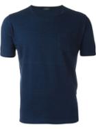 Zanone Classic T-shirt, Men's, Size: 48, Blue, Cotton
