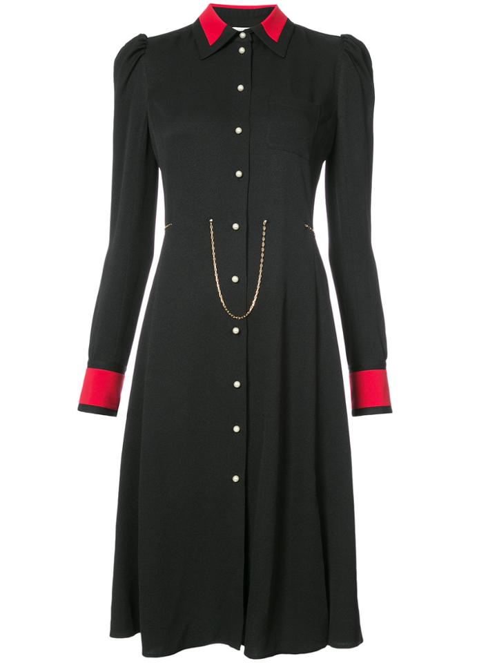 Altuzarra Chain Detail Button Down Dress - Black