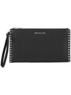 Michael Michael Kors Large 'astor' Studded Wristlet, Women's, Black, Leather