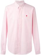 Ami Alexandre Mattiussi - Striped Oxford Shirt - Men - Cotton - 43, Red, Cotton