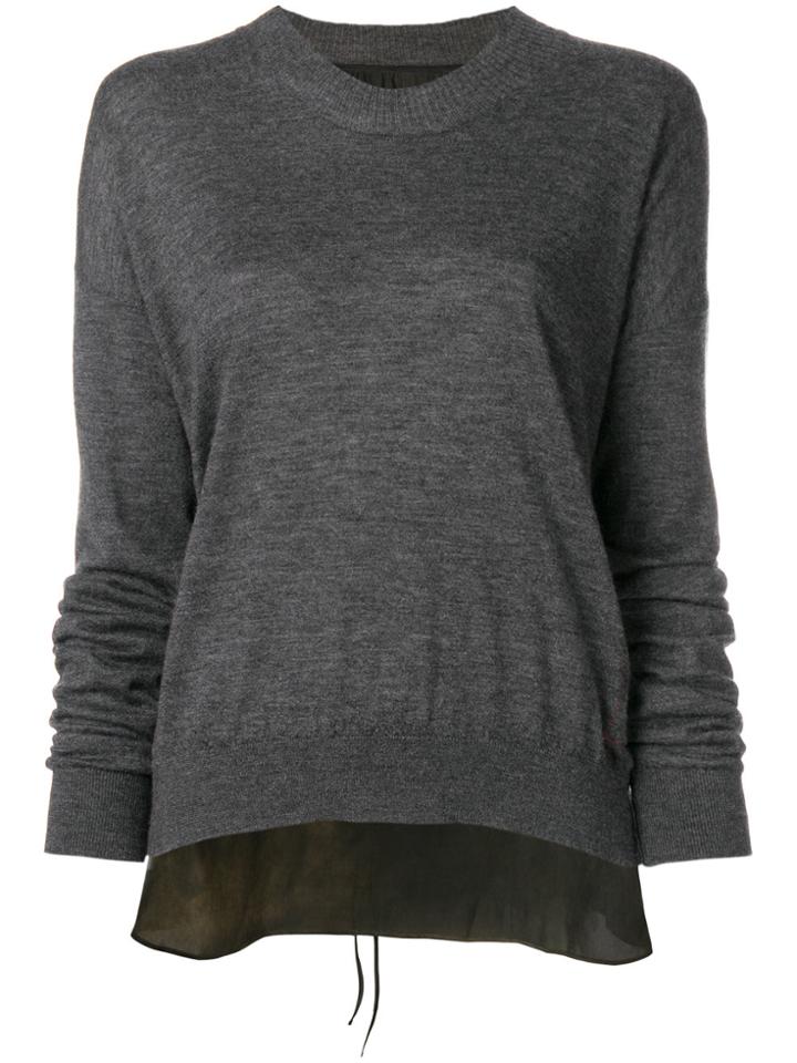 Uma Wang Long-sleeve Fitted Sweater - Grey