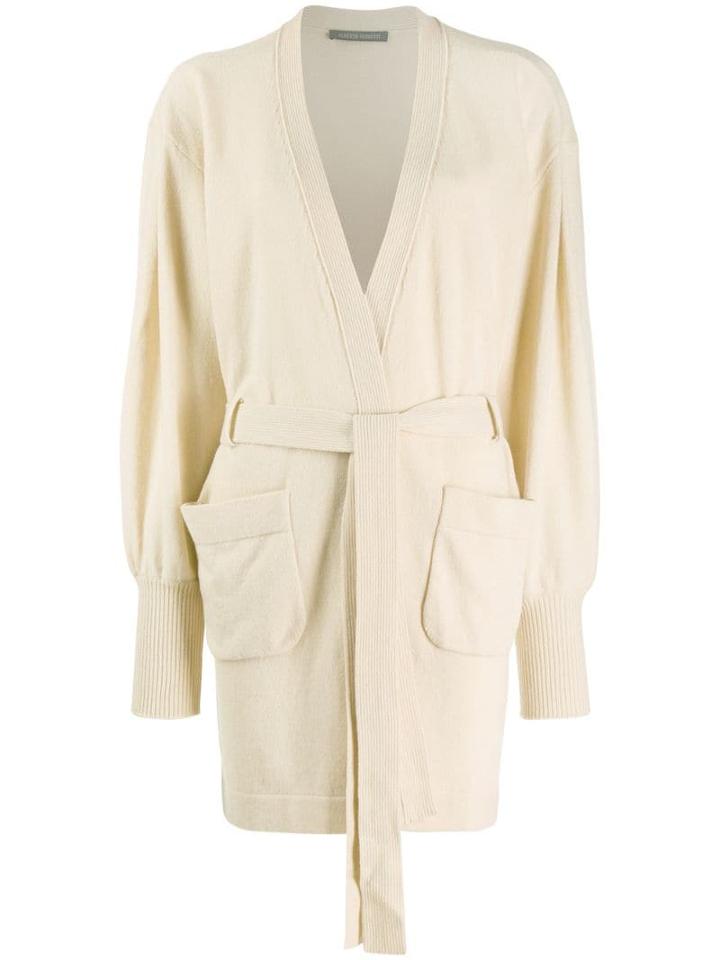 Alberta Ferretti Knit Longline Cardigan - Neutrals