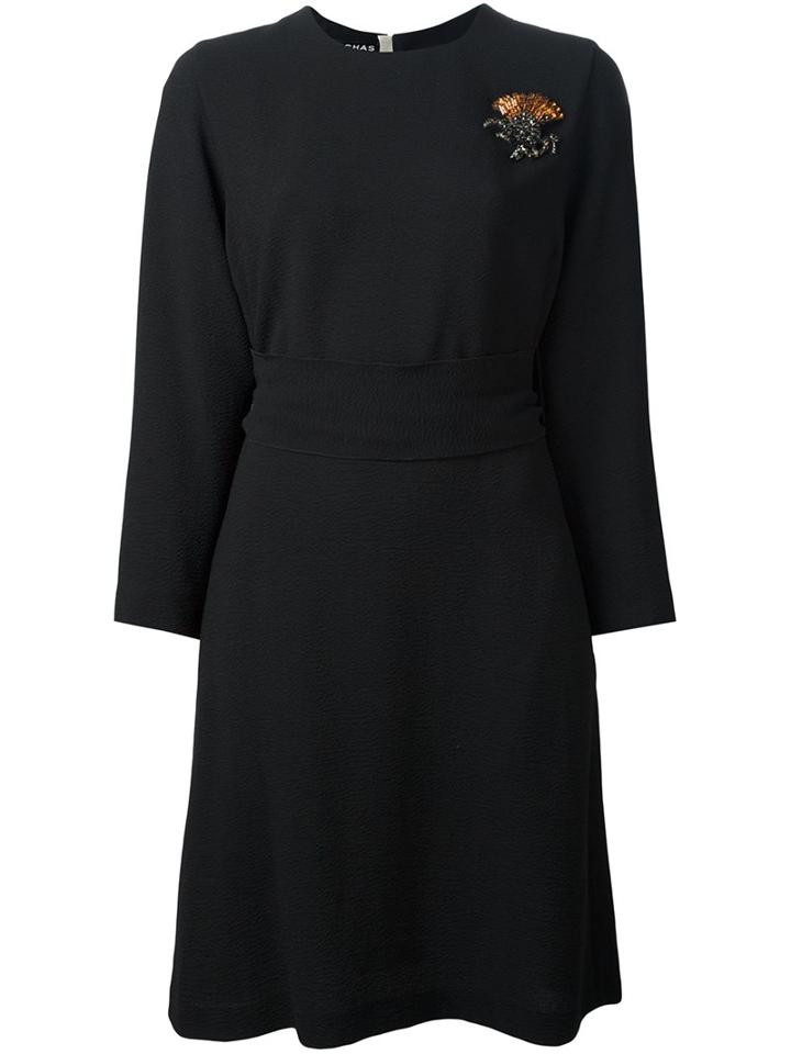 Rochas Bead Embroidery Flared Dress