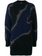Wunderkind Oversized Patterned Sweater - Blue