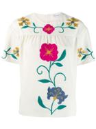 Red Valentino Floral Embroidered Blouse - White